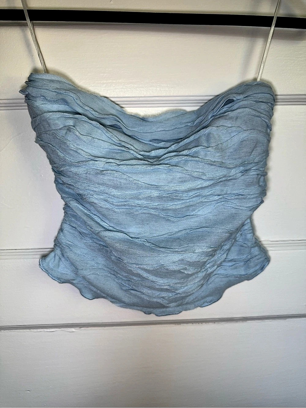 Princess Polly Cecile Ruched Strapless Tube Top Powder Blue Medium Size 2 - Picture 3 of 10